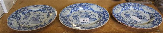 Three 18th Century Delft plates(-)